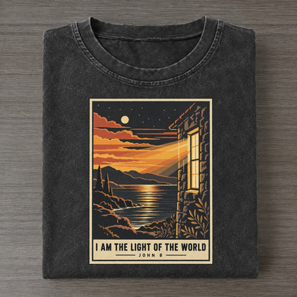I Am The Light Given Light Vintage T-shirt – Black