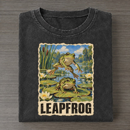 Frog Leapfrog Animal Puns Vol. 2 Vintage T-shirt – Black