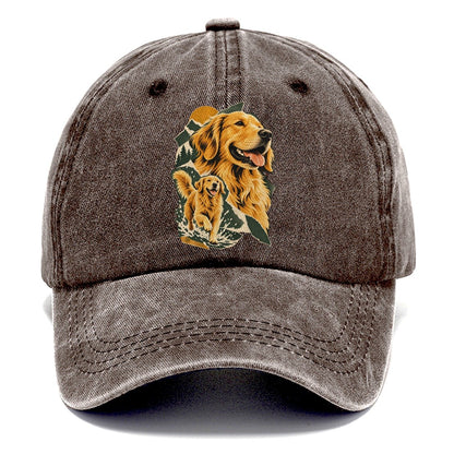 Golden Retriever Mountain Portrait Classic Cap – Brown