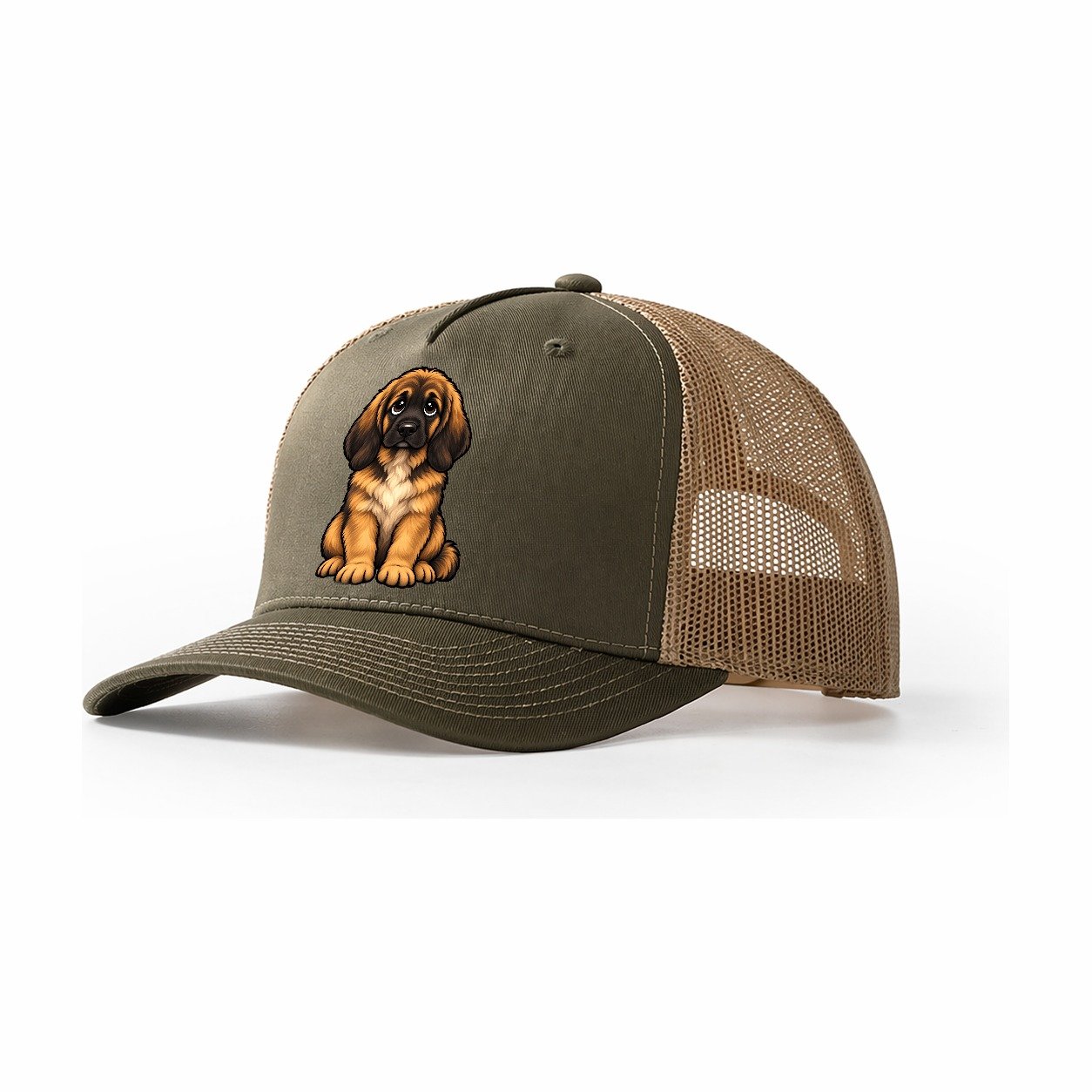 Leonberger Sitting Sweetheart Trucker Hat – Olive Khaki