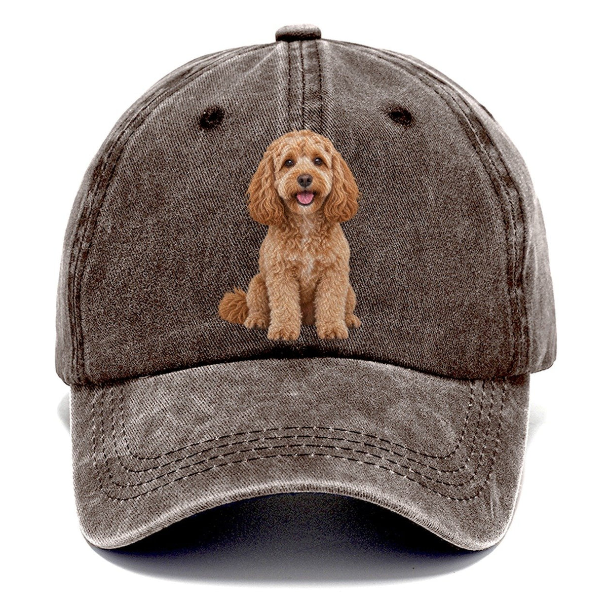 Cockapoo Sitting Top Breeds Classic Cap – Brown