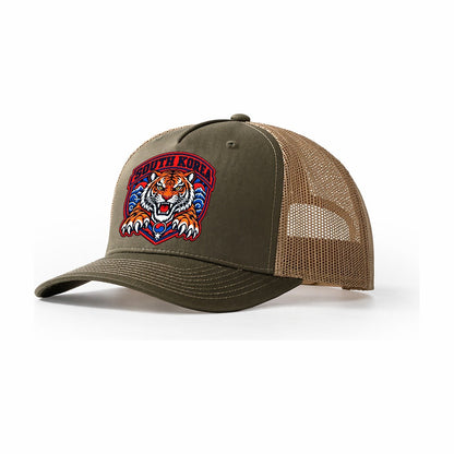 South Korea Retro Badge Country Logos Trucker Hat – Olive Khaki