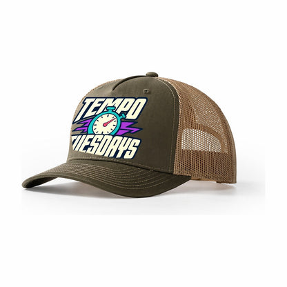 Tempo Tuesdays 90S Running Clubs Trucker Hat – Olive Khaki