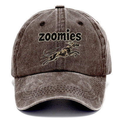 A Small Whippet Silhouette At Full Stretch Mid Sprint Bark For Me Classic Cap – Brown