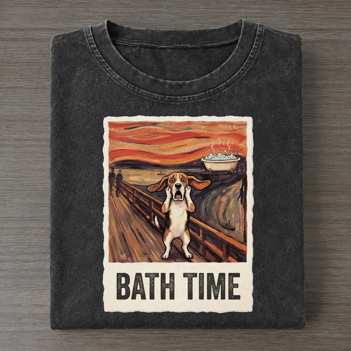 Beagle Scream Bath Time Scream Vintage T-shirt – Black