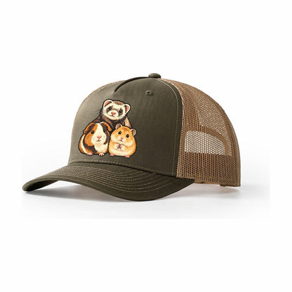 Small Pet Gathering Small Pet Logos Trucker Hat – Olive Khaki