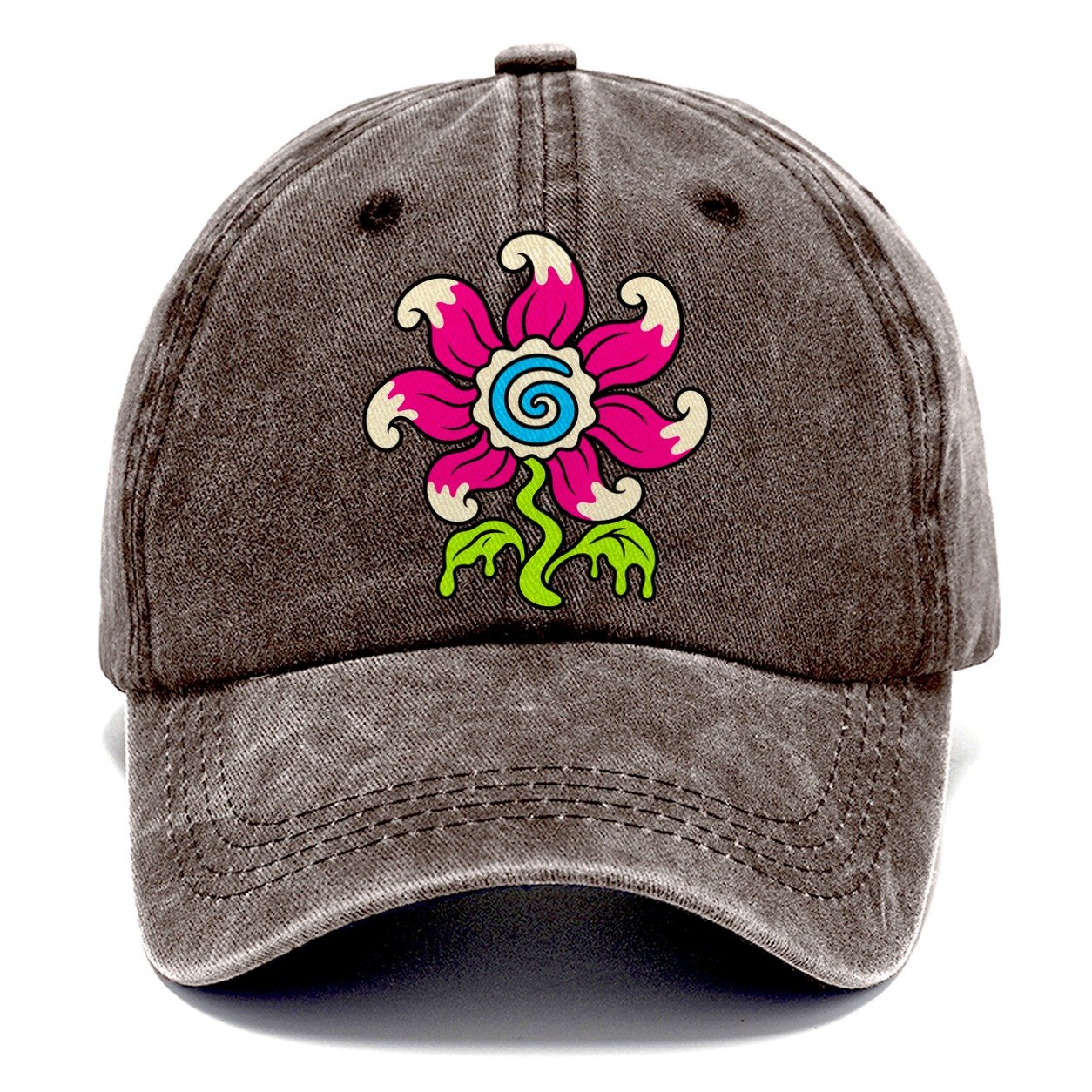 Swirl Tongue Flower Crazy Styles Classic Cap – Brown