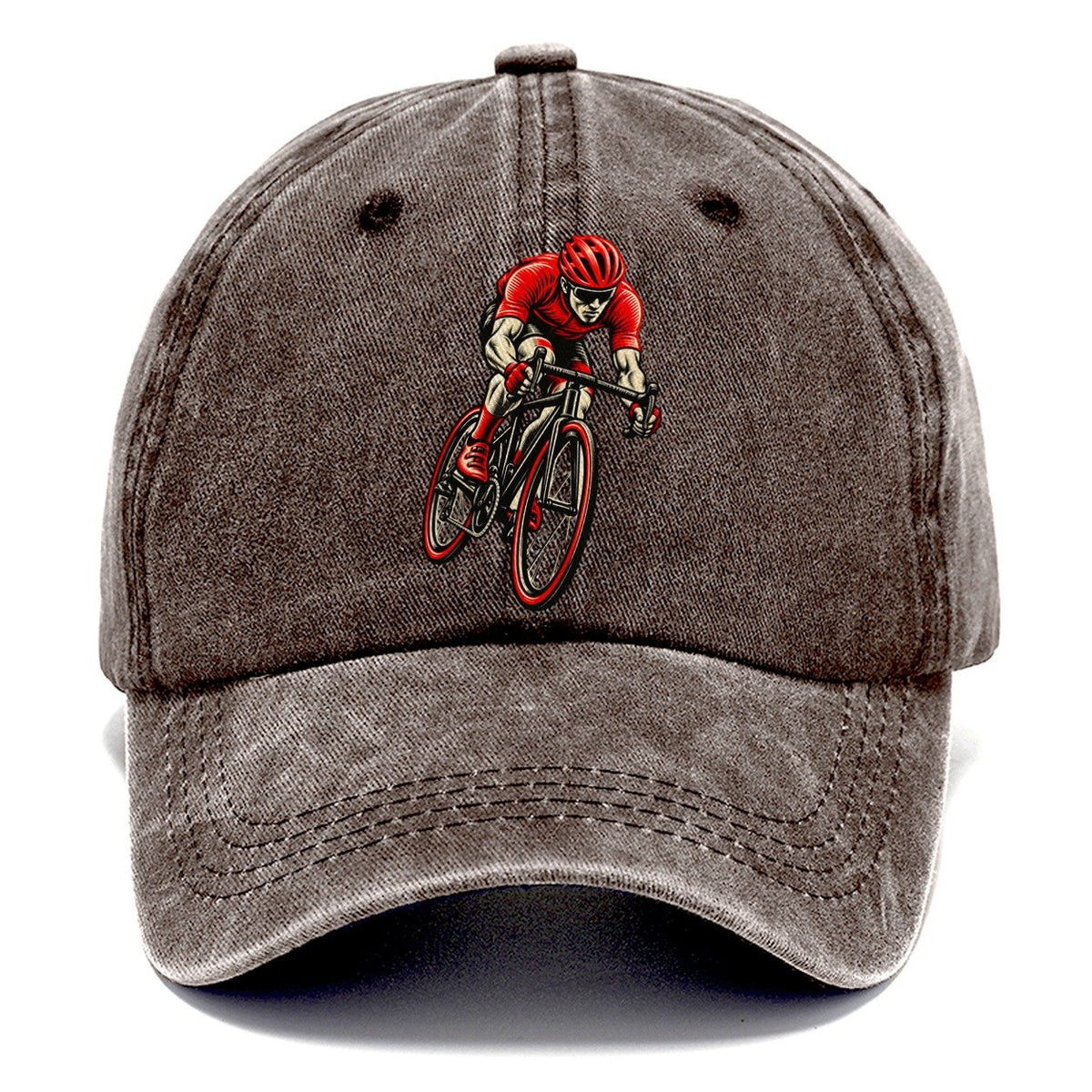Red Racing Cyclist Classic Cap – Brown