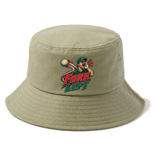 Fore Left Golf Life Bucket Hat – Army Green