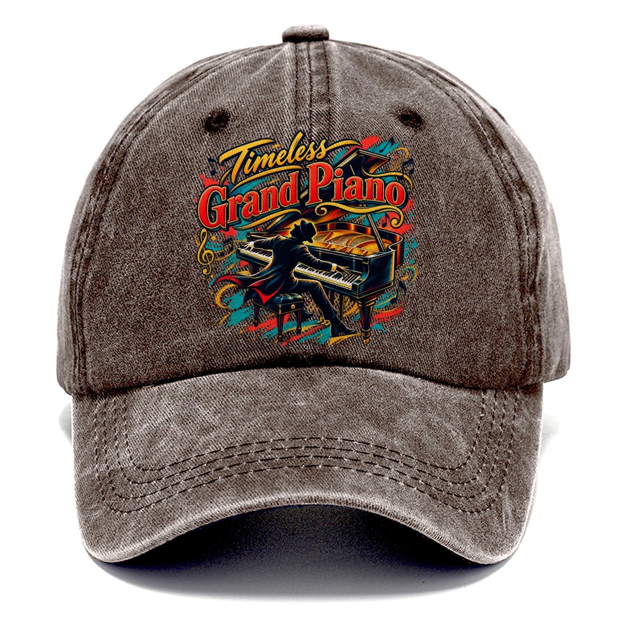 Timeless Grand Piano Music Instruments Classic Cap – Brown