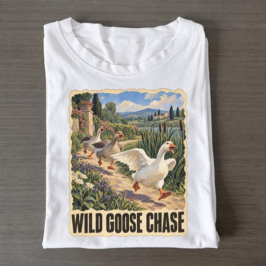 Goose Wild Goose Chase Animal Puns Vol. 2 Classic T-shirt – White
