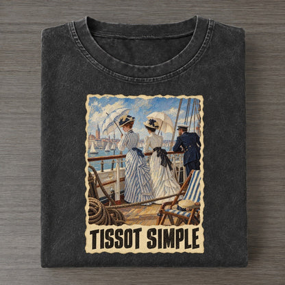 Tissot Simple Deck Promenade Art Pun Vintage T-shirt – Black