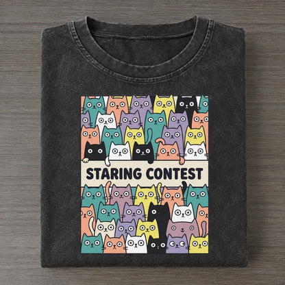 Staring Contest Overcatted Vintage T-shirt – Black