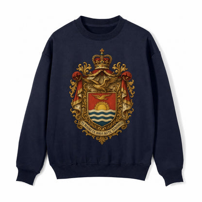 Golden Peace Embroidered Fleece Sweatshirt – Navy Blue