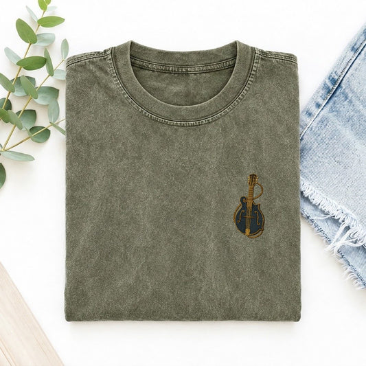Mandolin Left Chest Vintage T-shirt – Army Green