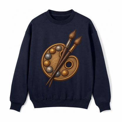 Artist Palette Fleece Sweatshirt – Navy Blue