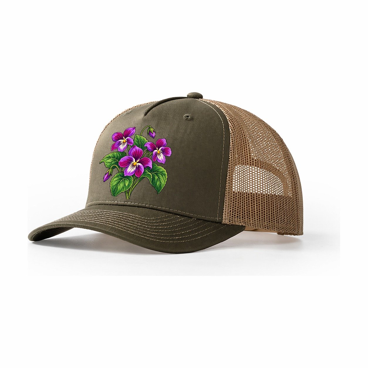 New Brunswick Purple Violet Canada Cultural Icons Trucker Hat – Olive Khaki