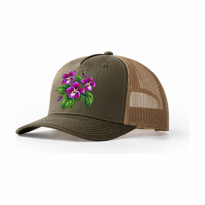 New Brunswick Purple Violet Canada Cultural Icons Trucker Hat – Olive Khaki