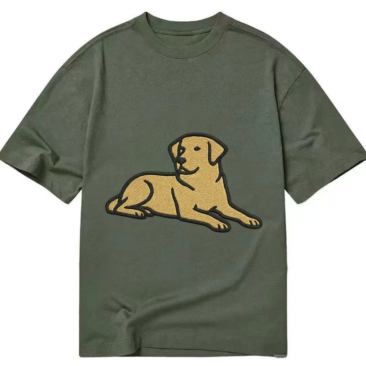 Labrador Retriever Yellow Lab Relaxed Lying Down With Head U Classic T-shirt – Army Green