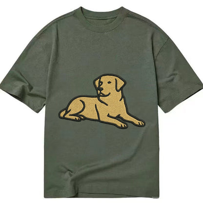 Labrador Retriever Yellow Lab Relaxed Lying Down With Head U Classic T-shirt – Army Green