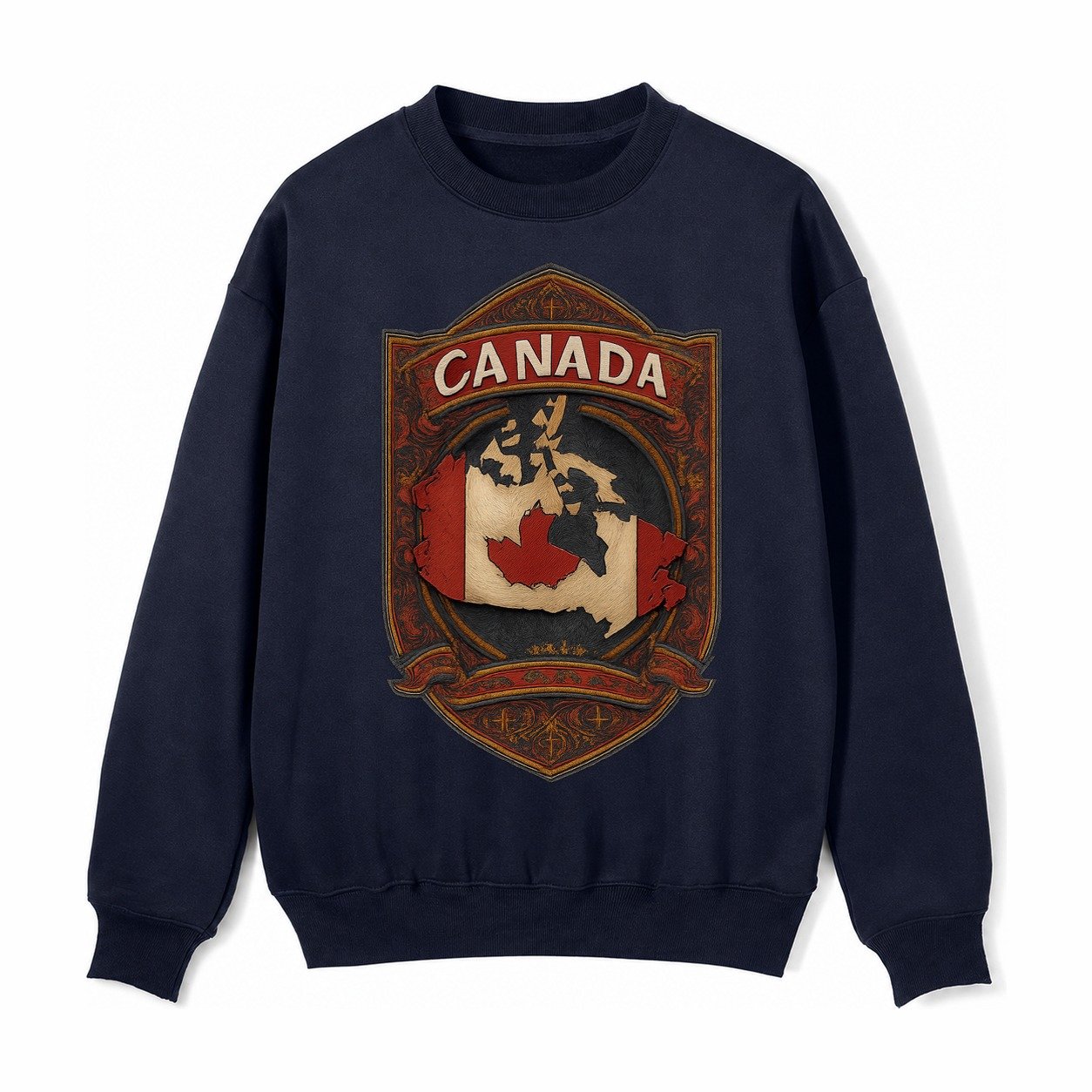 Canada Map Fleece Sweatshirt – Navy Blue