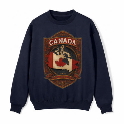 Canada Map Fleece Sweatshirt – Navy Blue
