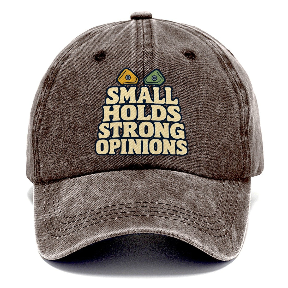 Small Holds Strong Opinions Rock Climbing Classic Cap – Brown