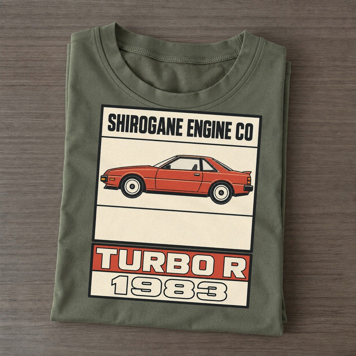 Shirogane Turbo R Showa Speed Plates Classic T-shirt – Army Green