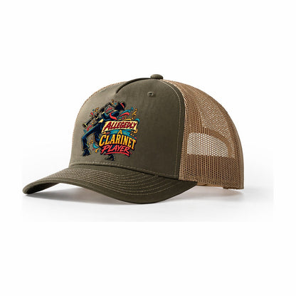 Allegedly A Clarinet Player Music Instruments Trucker Hat – Olive Khaki