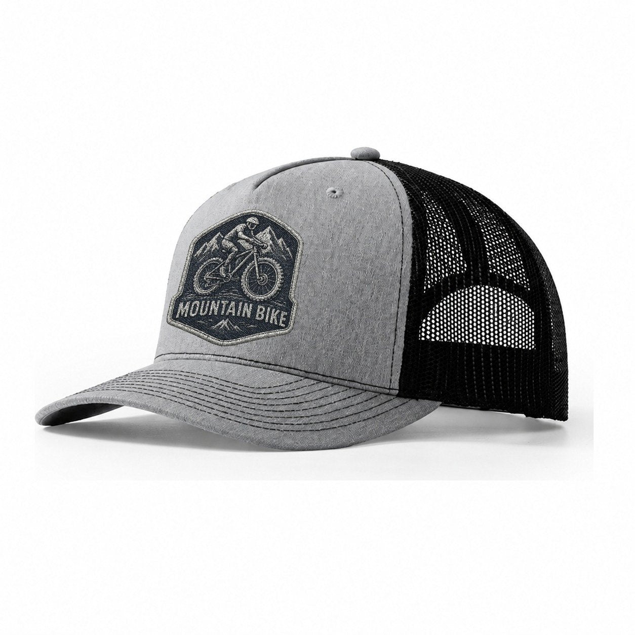 Mountain Bike With Rugged Tires Trucker Hat – Sport Grey Black