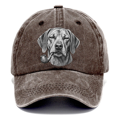 Rhodesian Ridgeback A Classic Tobacco Pipe Smoking Dogs Smoking Dogs Portraits Classic Cap – Brown