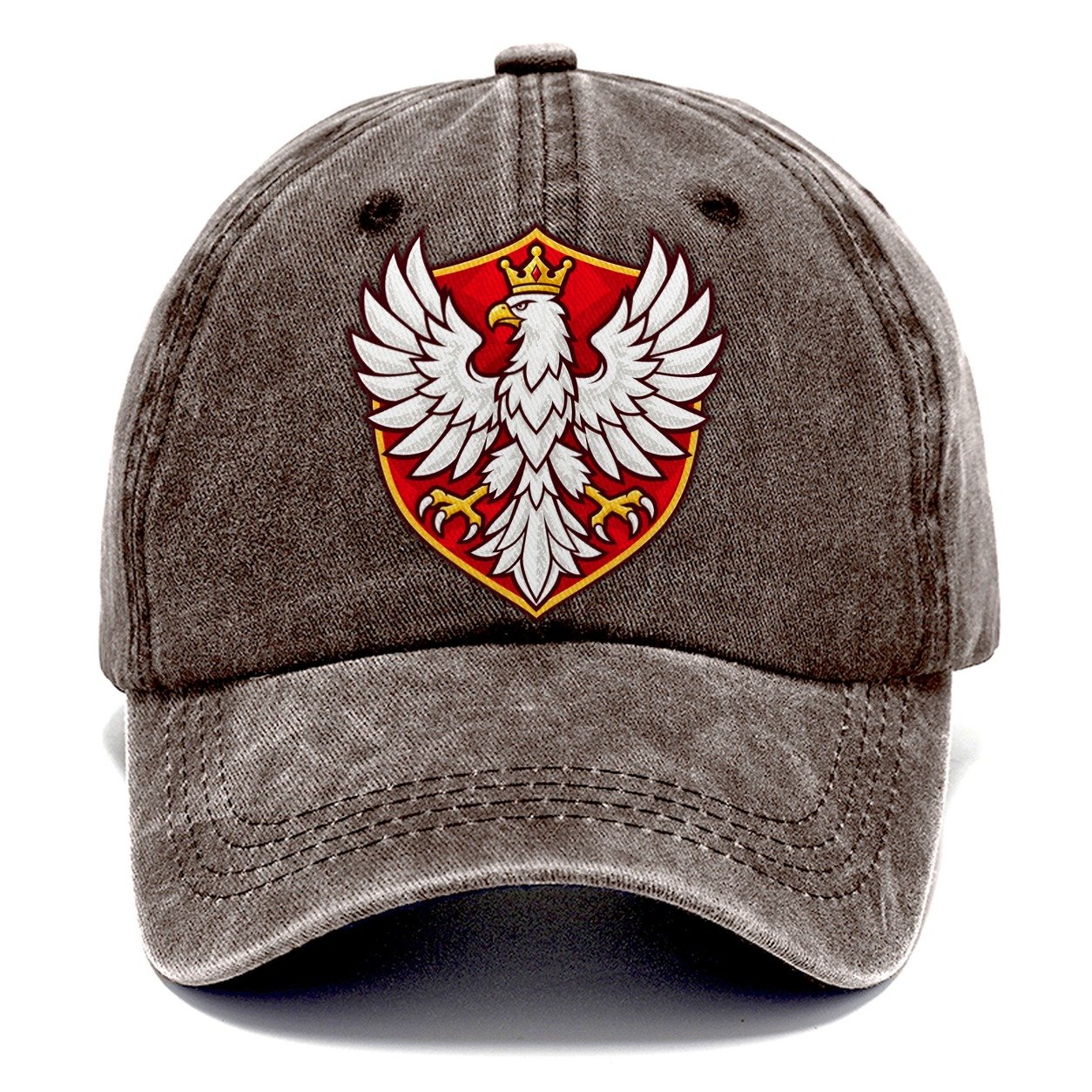 Poland Minimal Emblem Country Logos Classic Cap – Brown