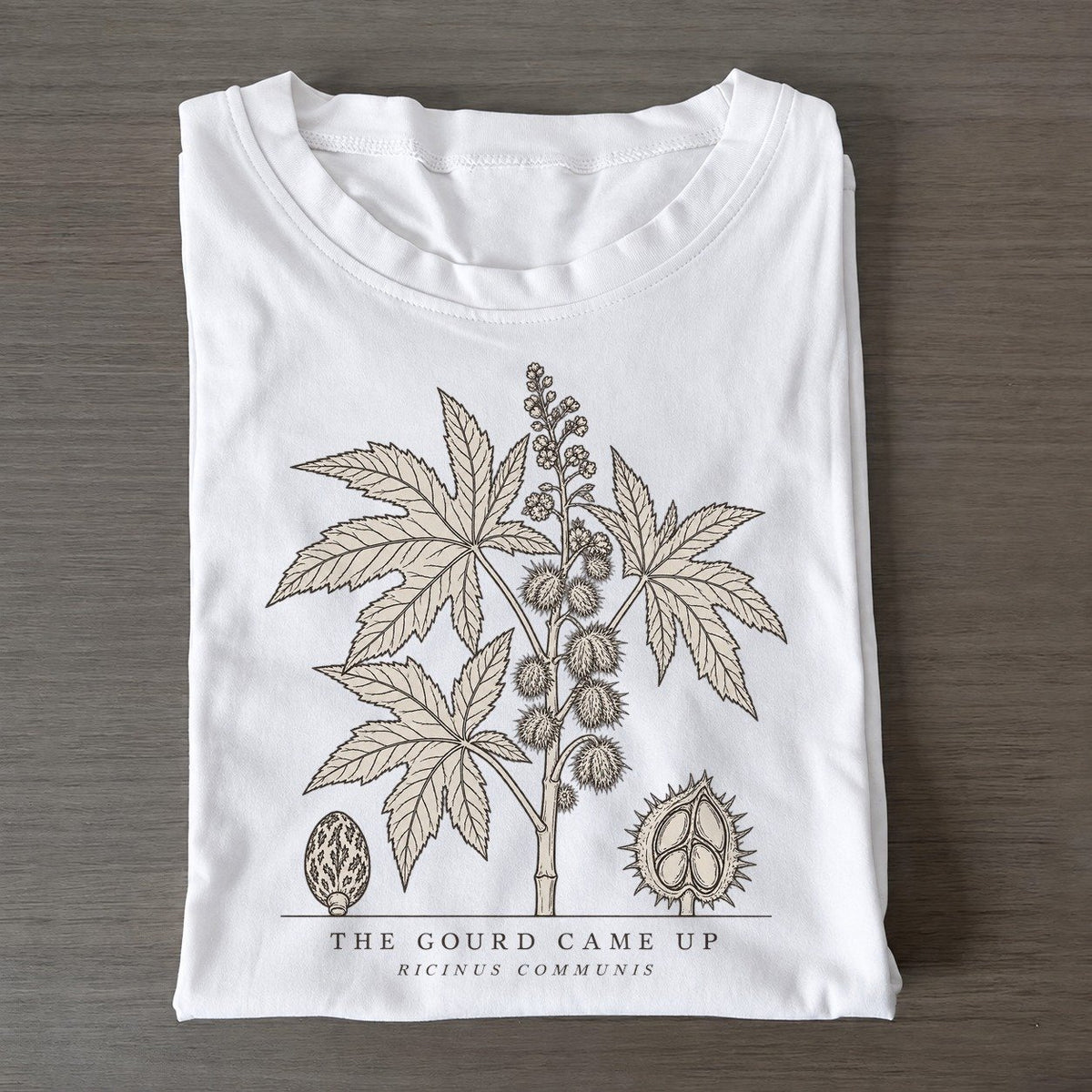 The Gourd Came Up Olive Line Classic T-shirt – White