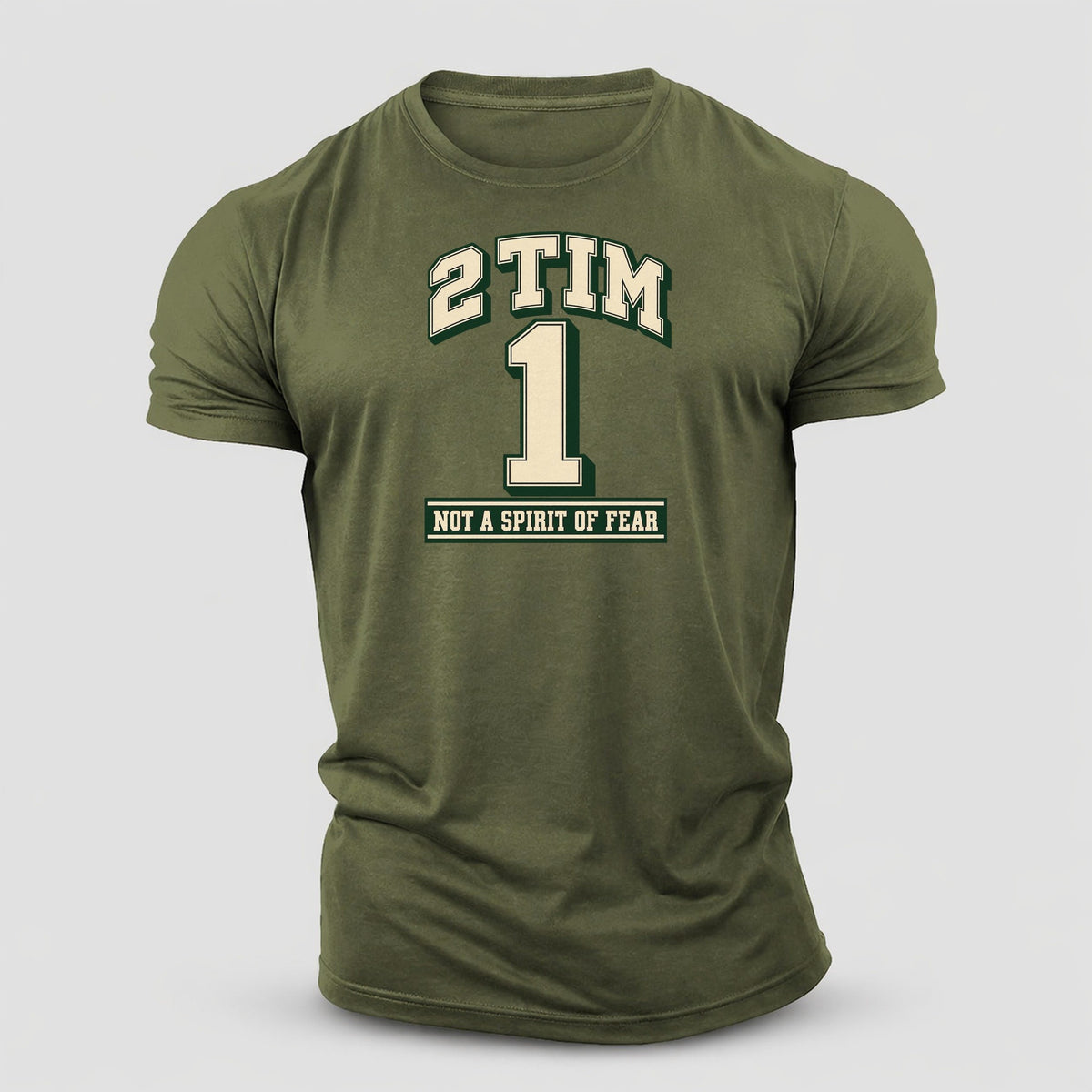 Timothy 1 Varsity Chapel Varsity Cotton T-Shirt – Army Green