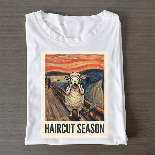 Sheep Scream Haircut Season Scream Classic T-shirt – White