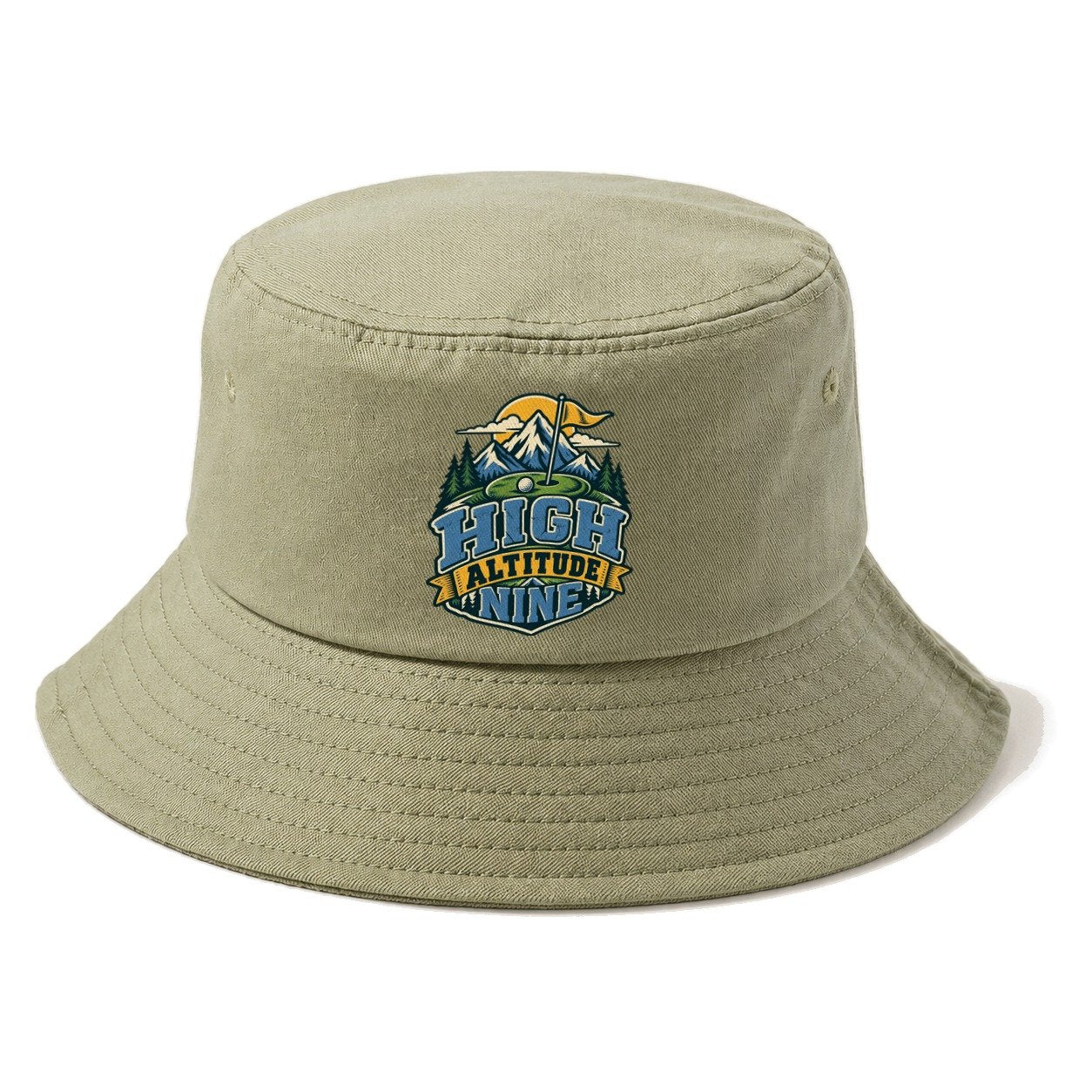High Altitude Nine Golf Life Bucket Hat – Army Green