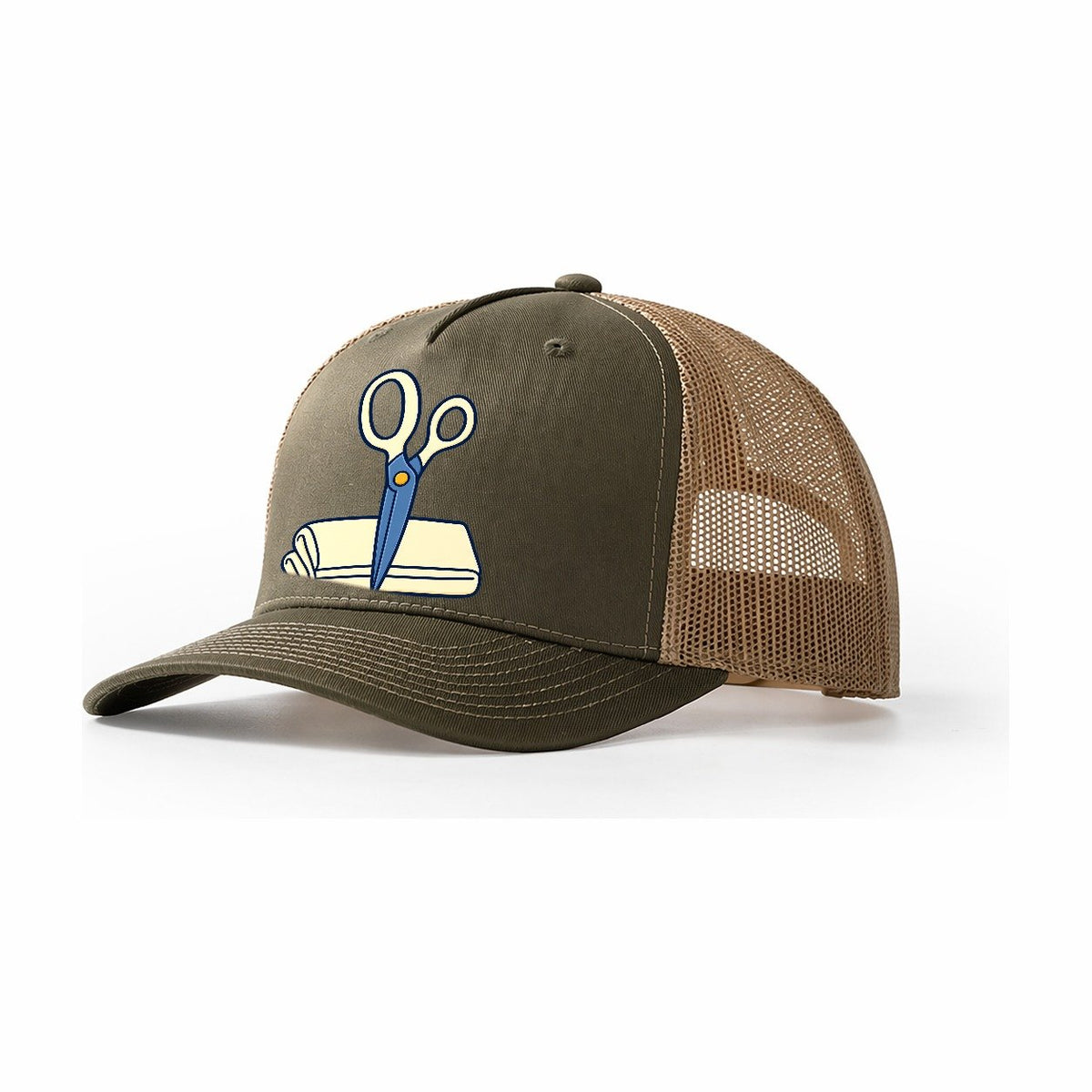 Fabric Shears Study Sewing And Quilting Trucker Hat – Olive Khaki