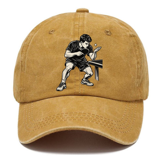 Table Tennis Low Toss Serve Global Sports Ink Figures Classic Cap – Golden Harvest