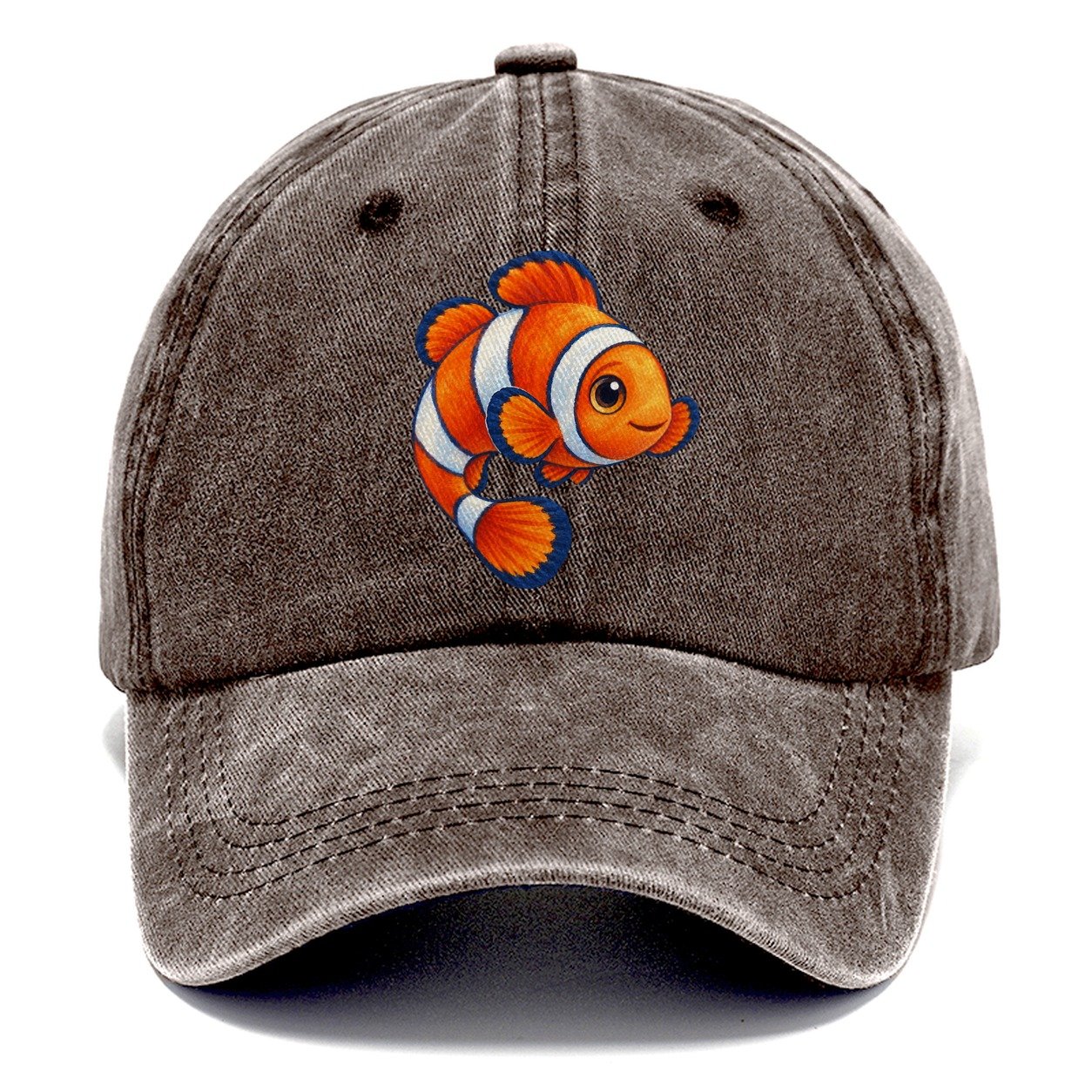 Clownfish Crescent Swim Sea Sprite Classic Cap – Brown