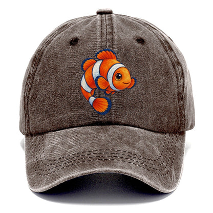 Clownfish Crescent Swim Sea Sprite Classic Cap – Brown