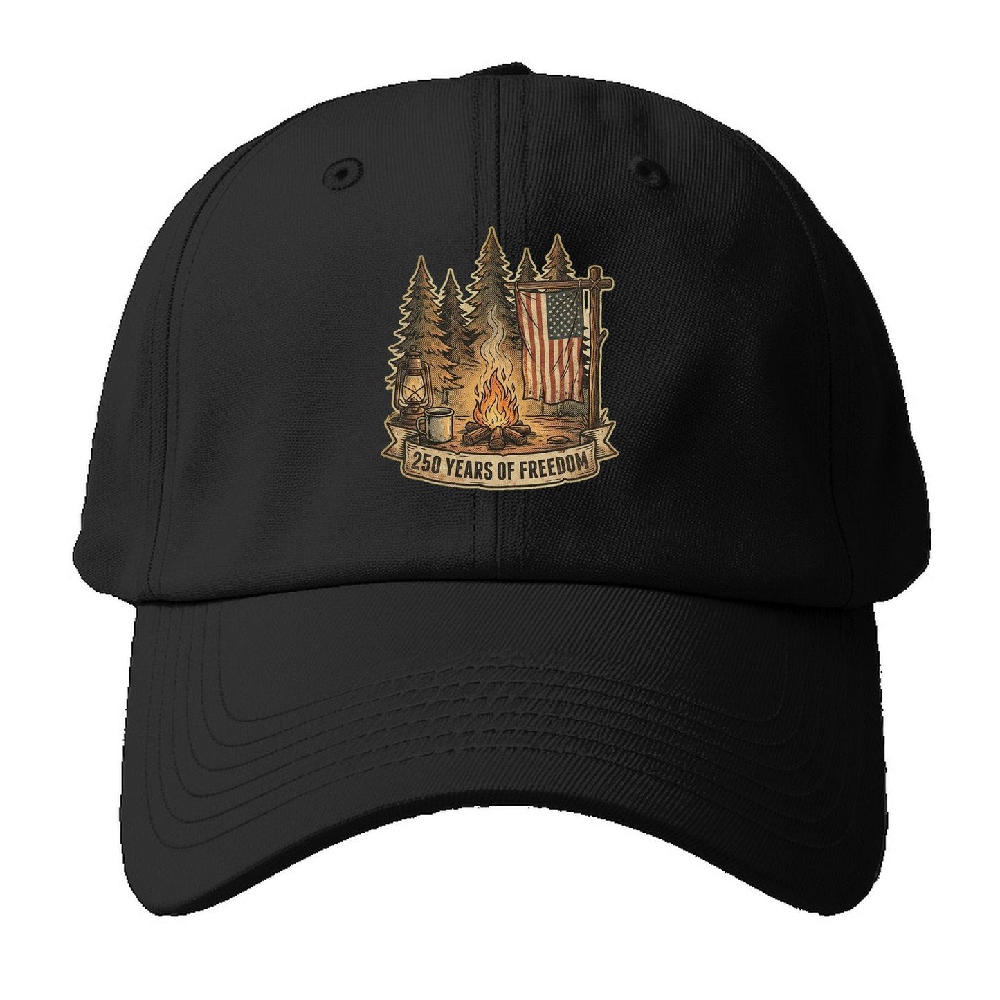 250 Freedom Campfire Baseball Cap – Black
