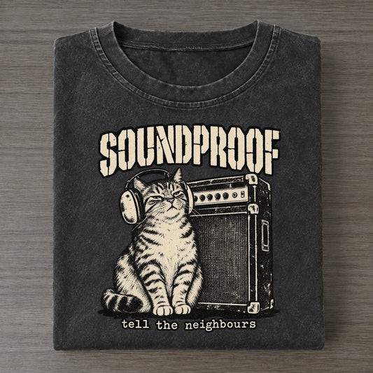 Soundproof Alley Cat Records Vintage T-shirt – Black