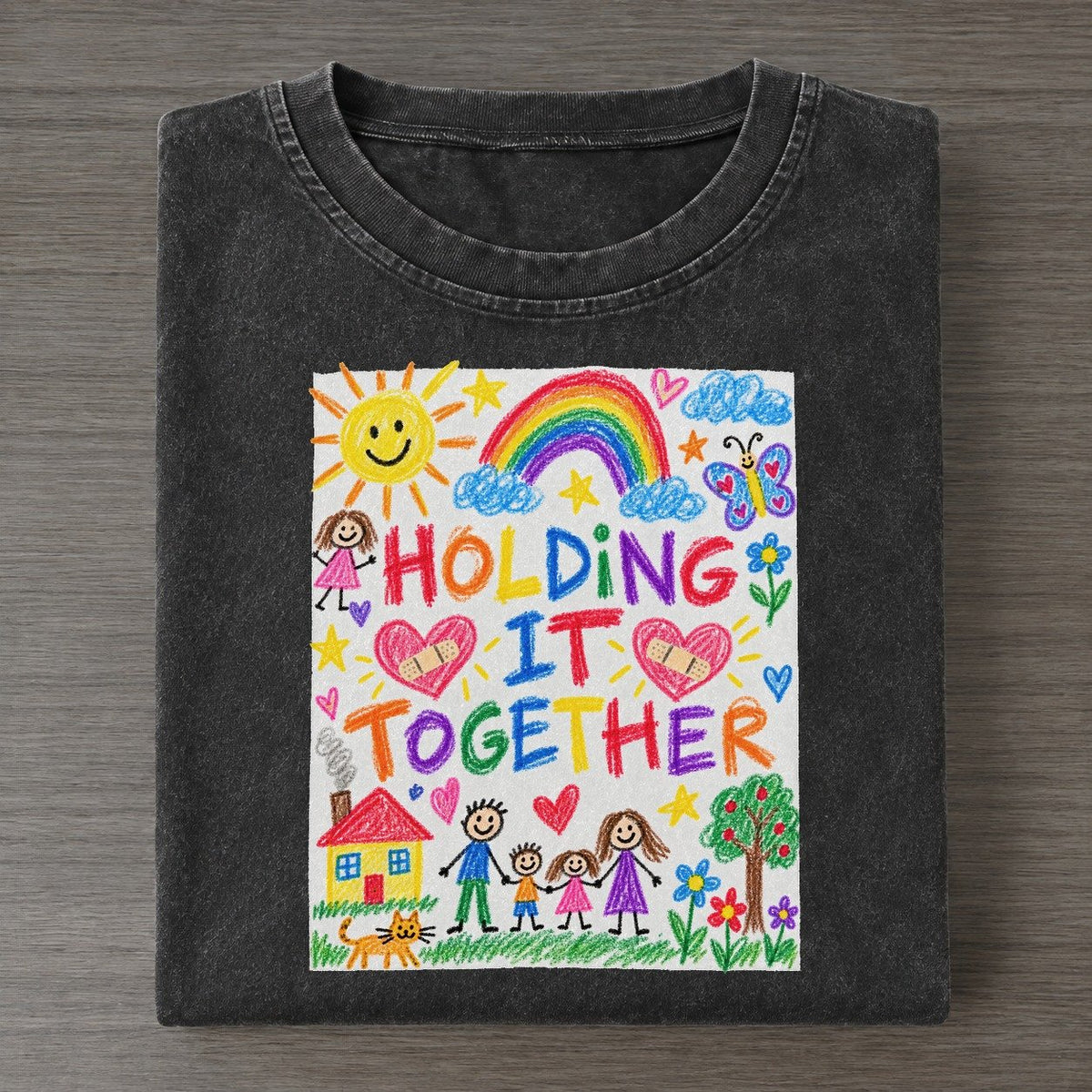 Holding It Together Crayon Hour Vintage T-shirt – Black