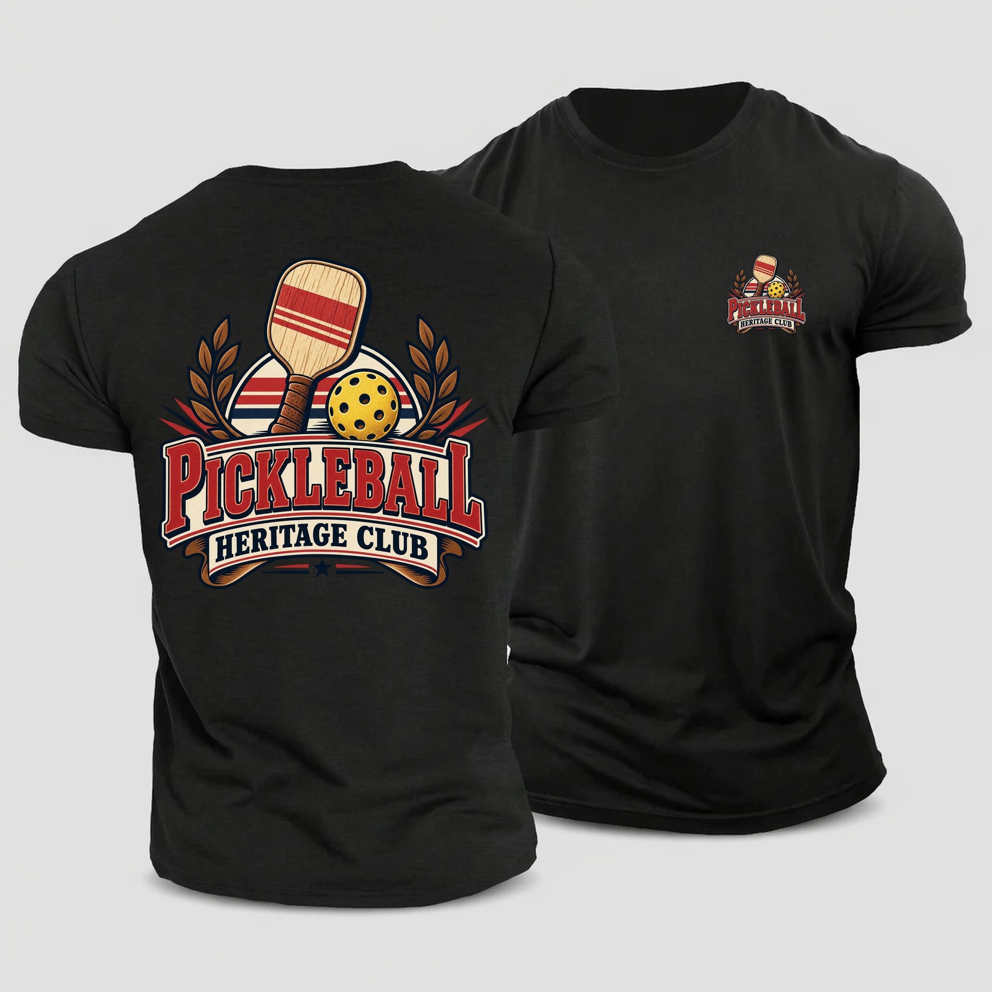 Pickleball Heritage Club Pickleball Life Cotton T-Shirt – Black