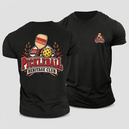 Pickleball Heritage Club Pickleball Life Cotton T-Shirt – Black