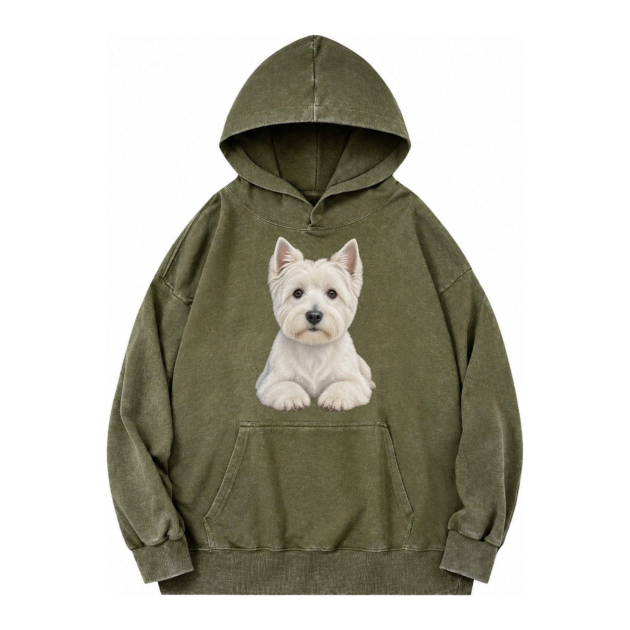 Pickleball Vintage Washed Hoodie – Army Green