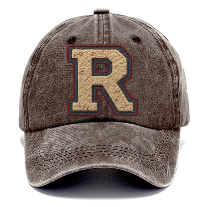 Varsity Chenille R Monogram Classic Cap – Brown