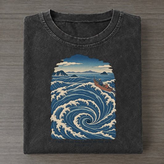 They That Go Down To The Sea The Great Deep Vintage T-shirt – Black