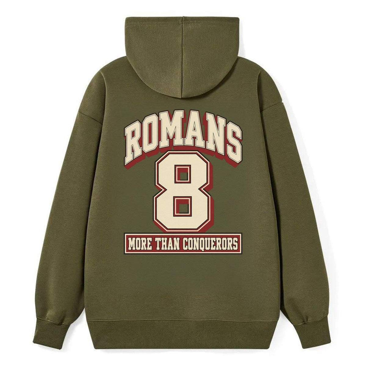 Romans 8 Varsity Chapel Varsity Classic Pullover Hoodie – Armygreen