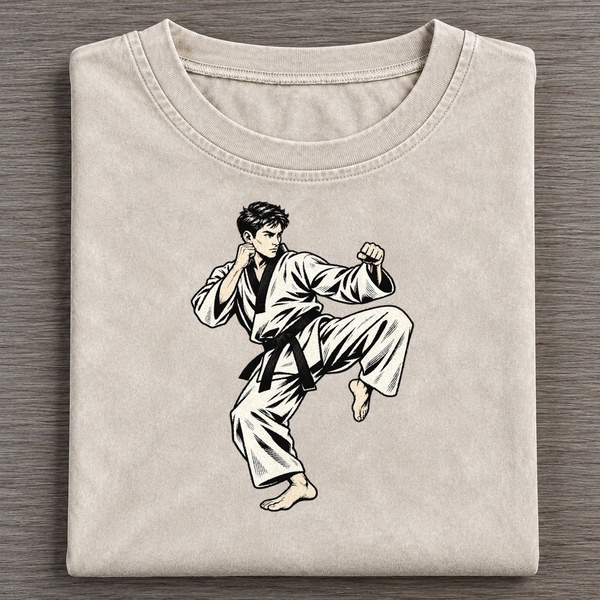Taekwondo Guarded Counter Global Sports Ink Figures Vintage T-shirt – Off White